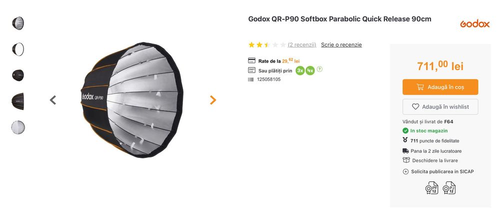 2× Softbox Godox QR-P90 – ca noi