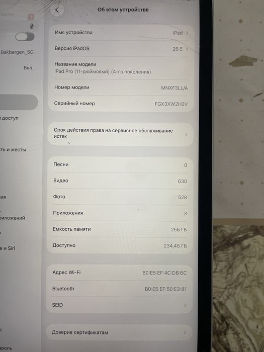 Ipad pro 11 M2 256Gb