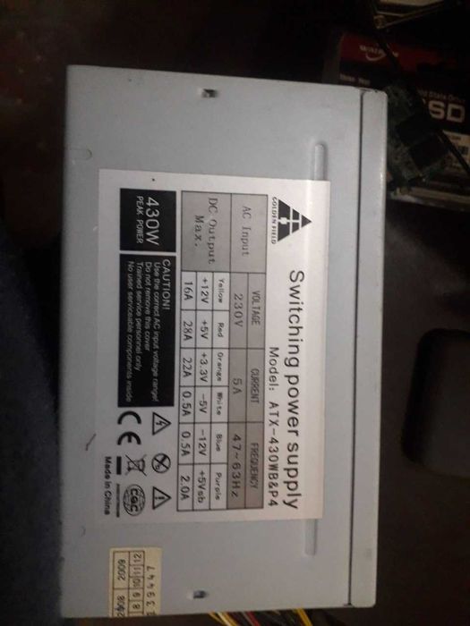 Блок питания для компьютера белый сборка 500w,450w,400w,350w