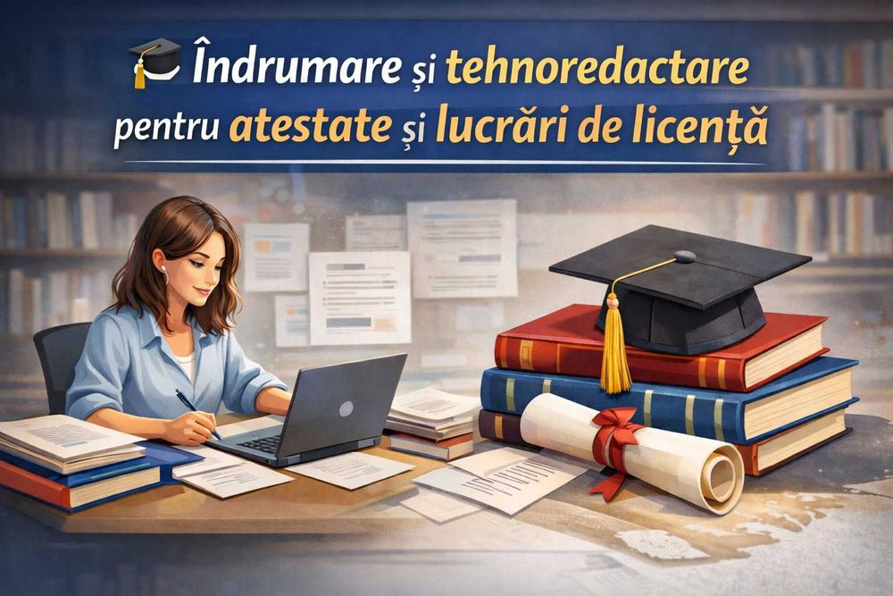 Îndrumare și tehnoredactare pentru atestate și lucrări de licență