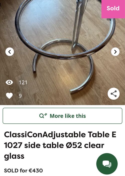 Masa retro design sticla bauhaus