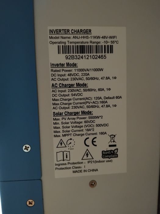 Invertor hibrid 11 kw anenji