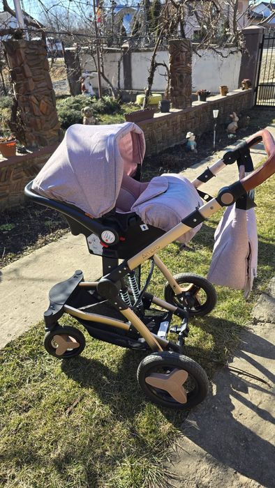 Carucior transformabil 3 in 1 Coccolle Ambra Rose Gold