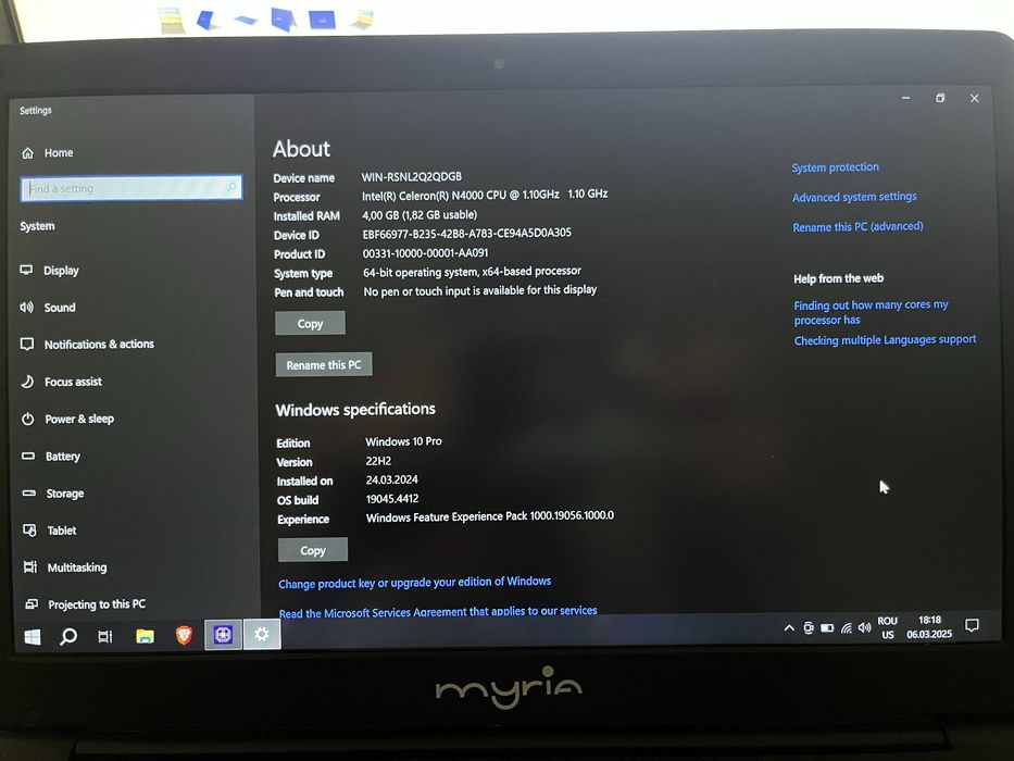 Laptop MYRIA MY8311LB