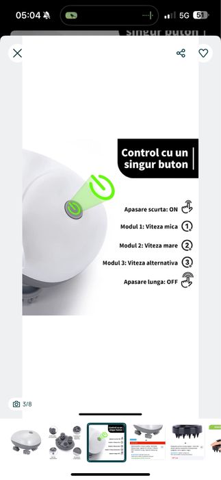 Aparat de masaj capilar - nou