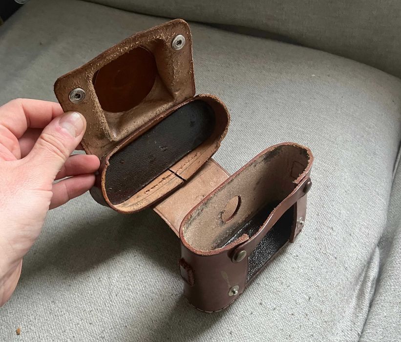 Toc piele vintage aparat foto vechi etui camera analogica