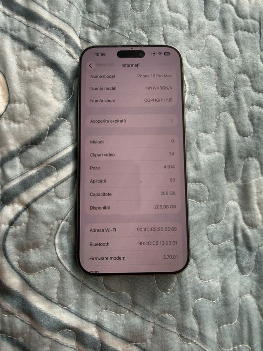Iphone 16 pro max/92% baterie/schimb