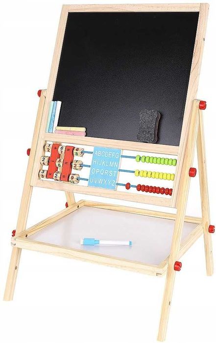 Двустранна дъска за рисуване Kruzzel - Магнитна, със сметало