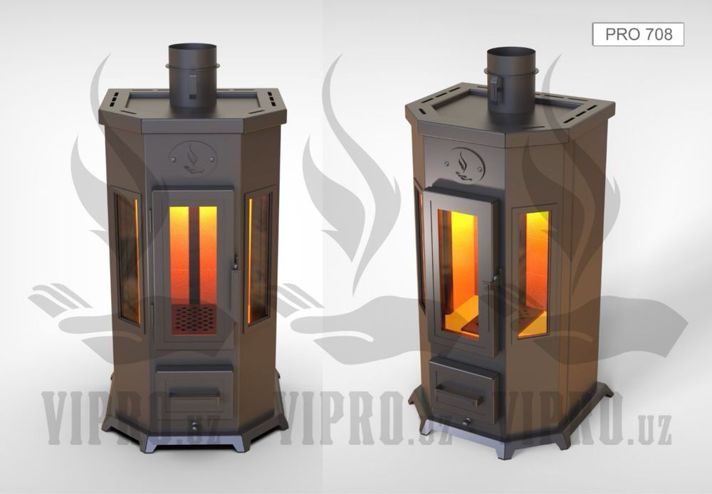 Печь-камин PRO-708,печь,печка,пиширмок,камин,обогрев,отопление,котёл