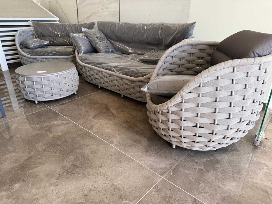 Set Deosebit Canapele pentru Terasa, Gradina, cu Masuta si Perne