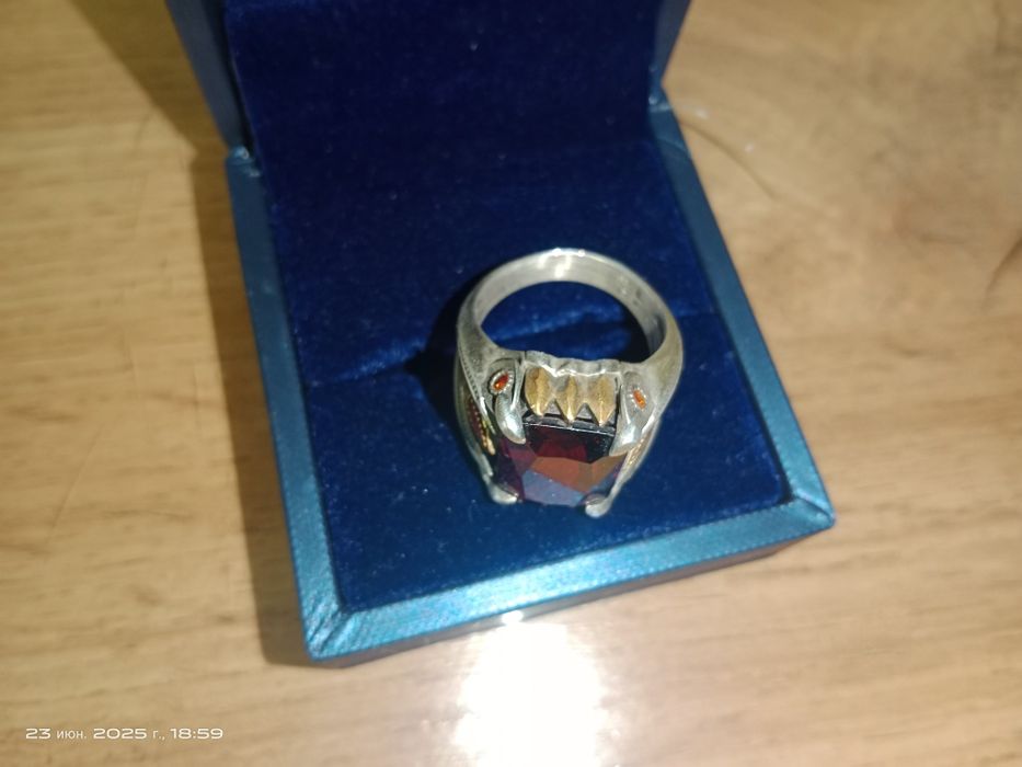 Кольцо мужское серебро
