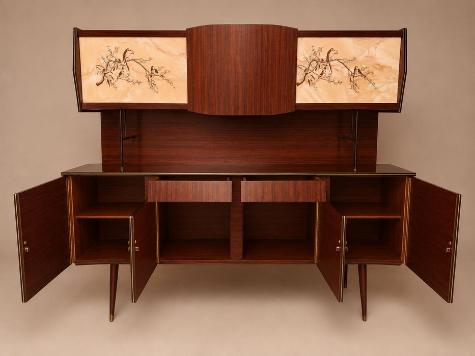 Италиански винтидж бюфет с мини бар – Mid-Century Modern (1965–1970)