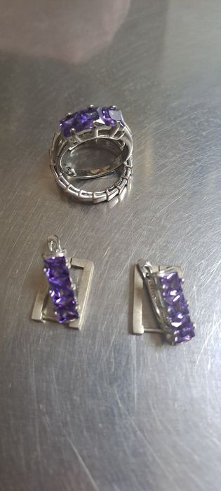 Набор серьги  проба 925