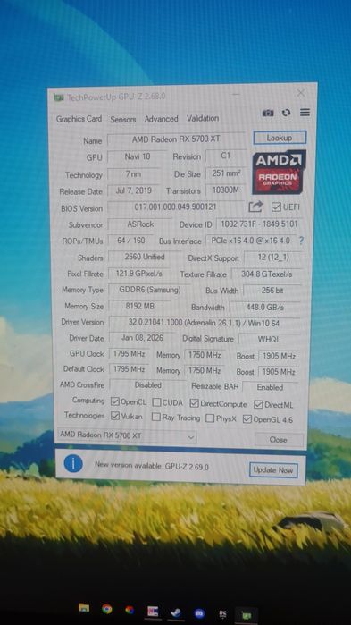 Продам видеокарту AMD RX5700XT