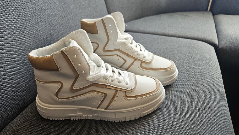 Кецове високи бяло и бежово 38