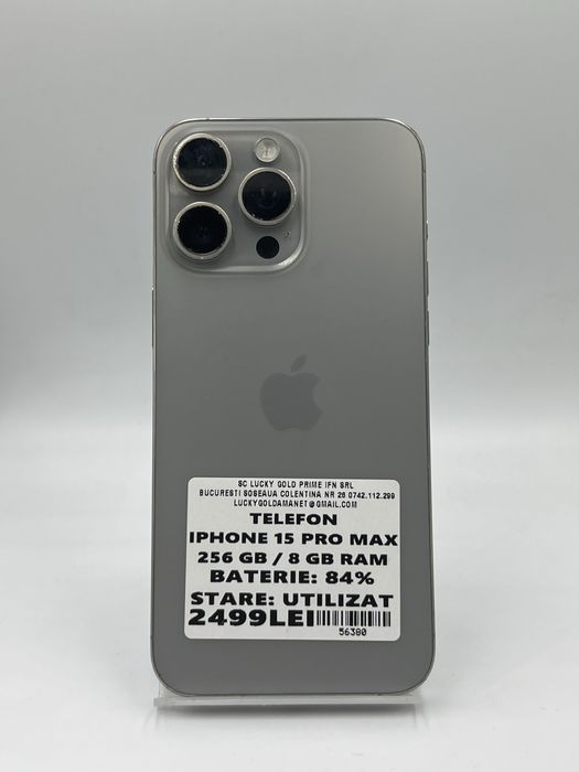 Amanet LuckyGold Colentina / Iphone 15 pro max 256gb/8gb ram 84% baterie # 56380