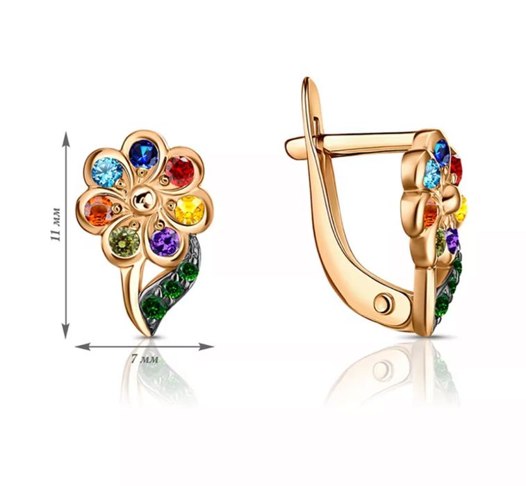 Детский комплект сережки кольцо