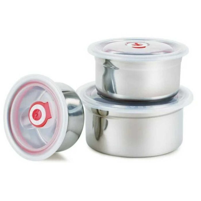 Комплект от 3бр кутии за съхранение от неръждаема стомана