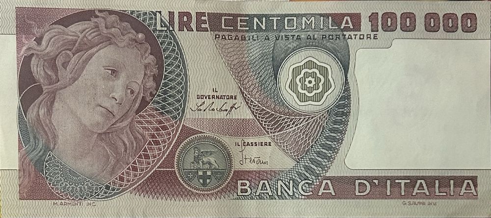 Italy 100000 Lire Maria Montessori Banknote 1994 P-112 Collectible