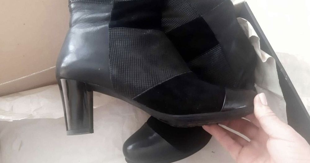 Дамски ботуши естествена кожа и велур