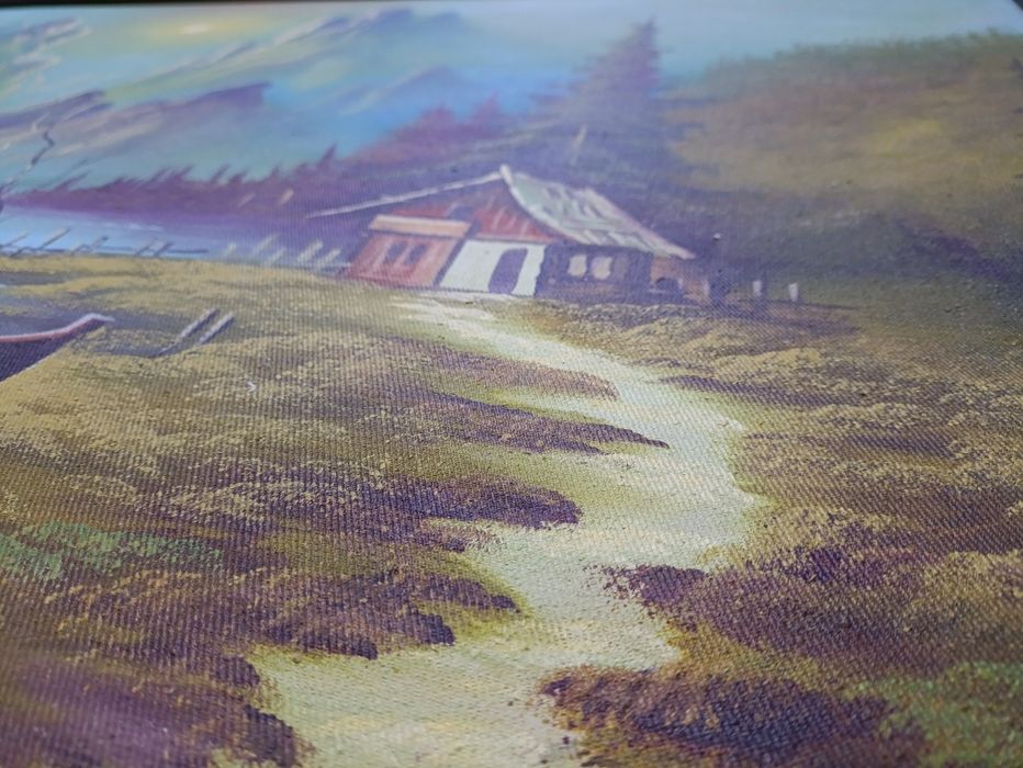 Tablou Pictat "Canoe sub cerul de chihlimbar" Anul 1999