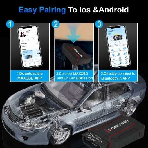 Tester Diagnoza Auto KONNWEI MAXOBD OBD2 Bluetooth 5.2, Diagnoza