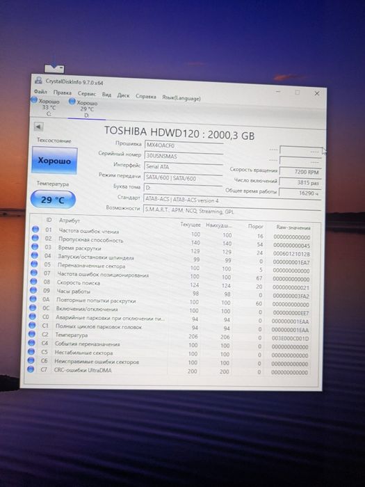 Жёсткие диски объемом 1Tb/2Tb/3Tb/4Tb