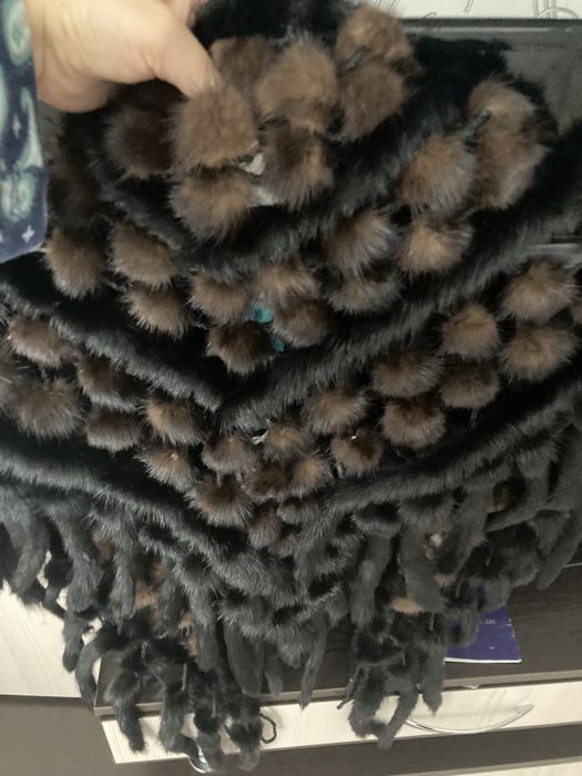 Норковая шаль для покрытия плечь