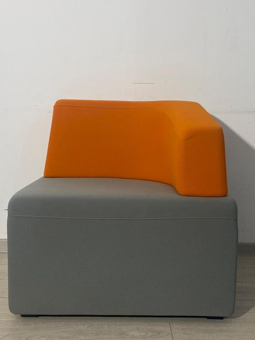 2 Buc. Fotoliu Steelcase Gri - Negru; Scaun Colțar cu Spătar