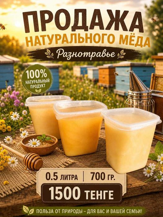 Продажа меда 1 литр 2700 тенге