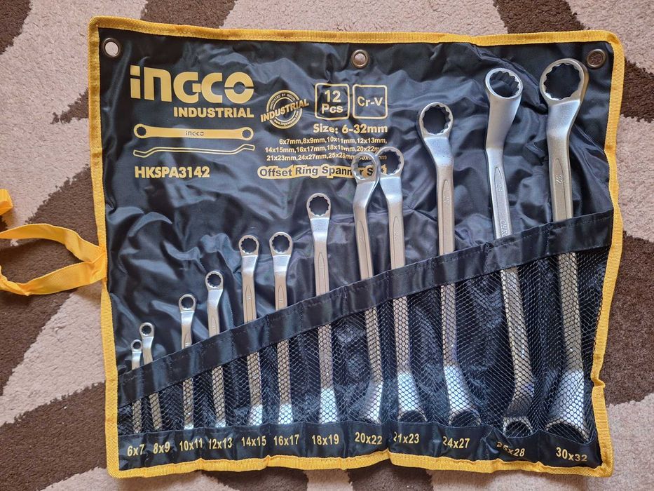 Set chei inelare cu cot 6-32mm, INGCO, NOI