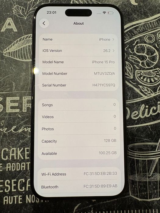 iPhone 15 Pro 128 Black Titanium за части