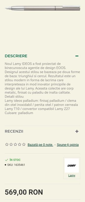STILOU LAMY / ideos 70-palladium produs sigilat, pentru pretențioși