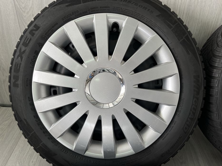 Джанти 15 цола 5х100 за Шкода Фабия, Рапид със зимни гуми 185/60/15