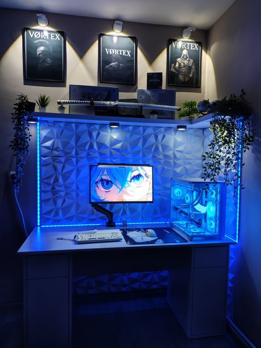 Стенни LED RGB лампи с дистанционно и стойки – Комплект 3бр.