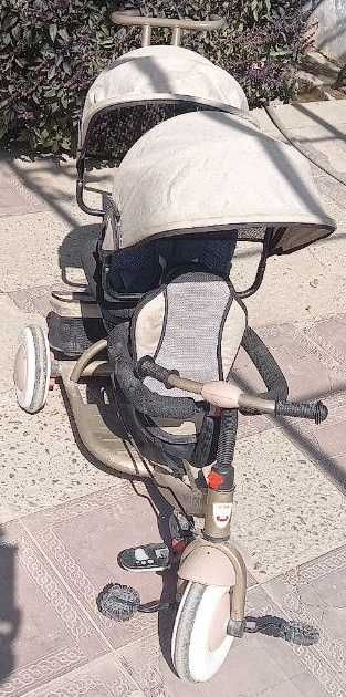 эгизак велосипед, икки ўриндиқли. Болалар учун коляски.