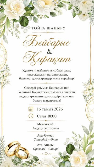 Онлайн пригласительный жасап береміз