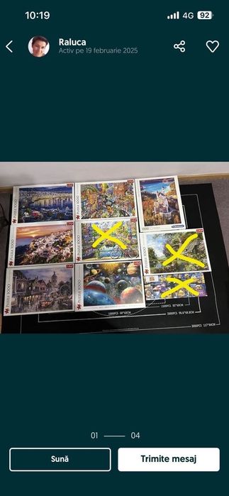 Puzzel 1000, 1500, 2000, 3000 piese nou folosit odata