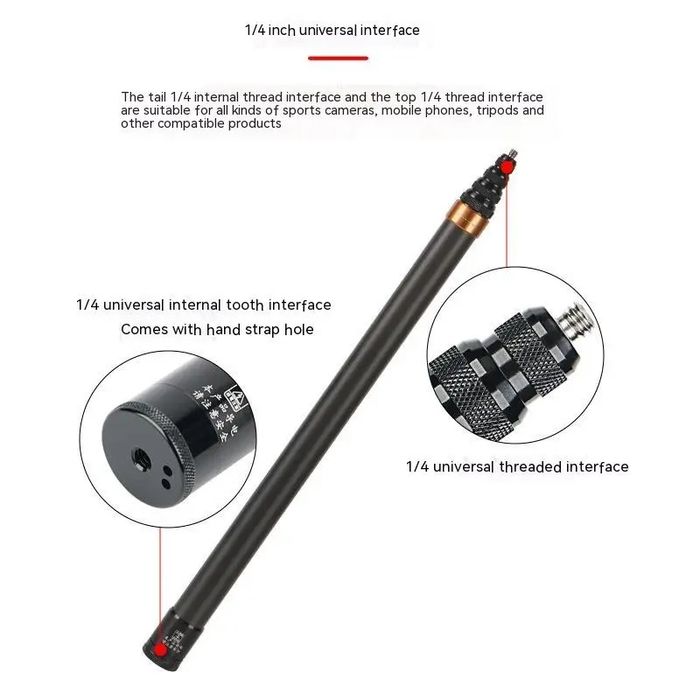 Selfie Stick Carbon Invisible,3M,Insta360 X5,X4,X3,X2,ONE,GoPro - NOU