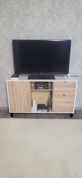 Тумба для телевизора (дуб сонома + белый)