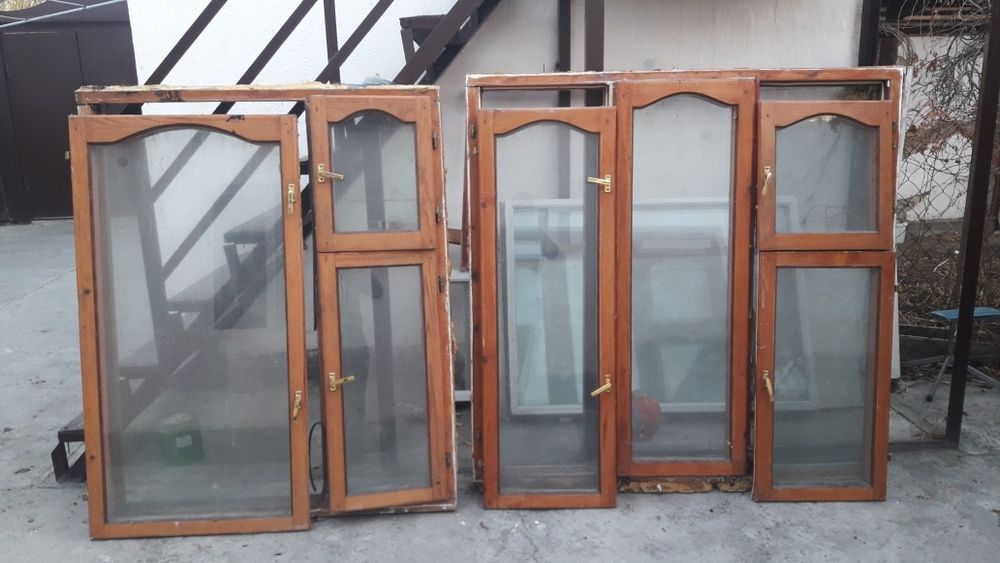 Окна, двери б/у для стр.