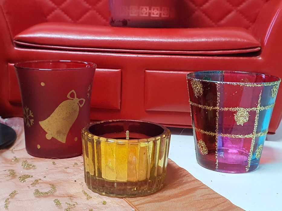 Pahare pentru lumanari pastile de Craciun