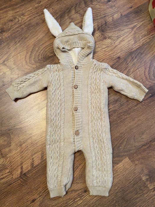 Утепленный слип комбинезон на малыша