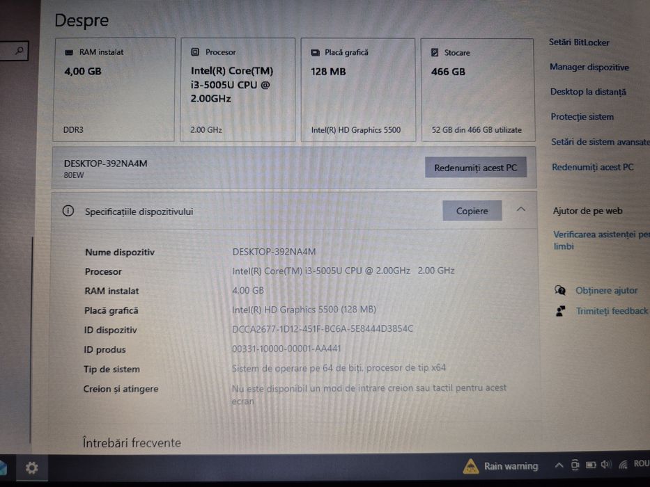 Vand Laptop lenovo