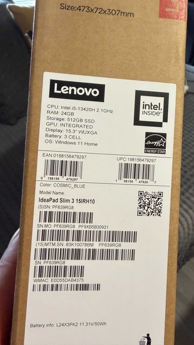 Lenovo IdeaPad Slim 3 15IRH10, Intel Core™ i5-3RAM 24 GB, SSD 512 GB,