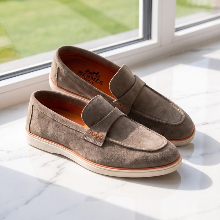 Mocasini Hermes Piele Întoarsă - Full Box