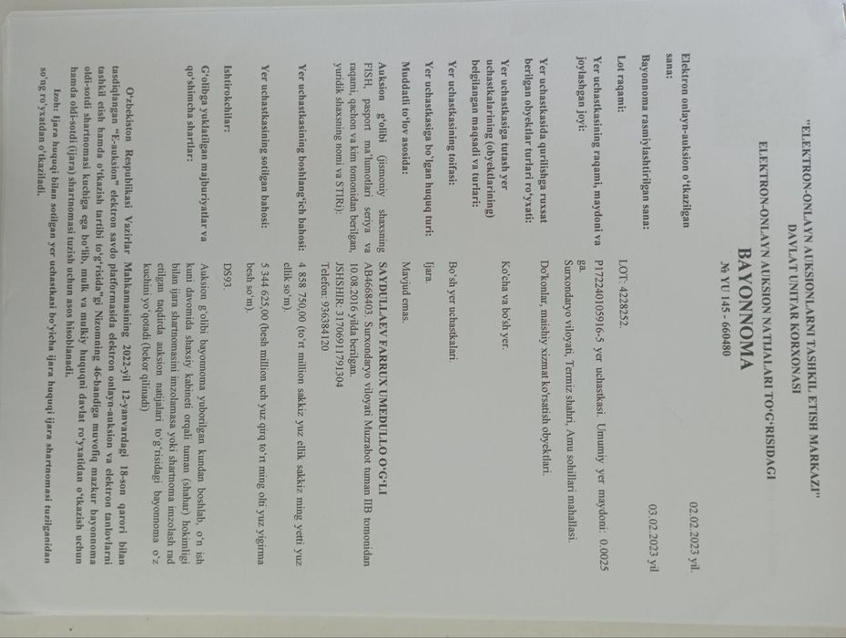 Maishiy xizmat kursatish shahobchasi qilish uchun