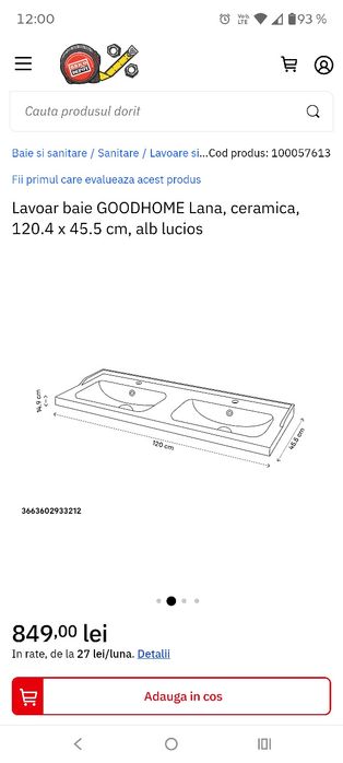 Lavoar dublu negru pentru baie