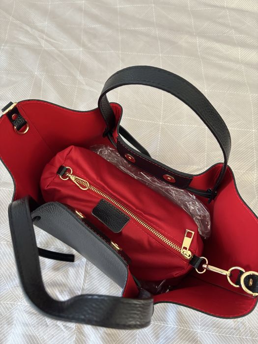 Geantă de umăr piele naturală, KARA Cordis, Made in Italy, nouă