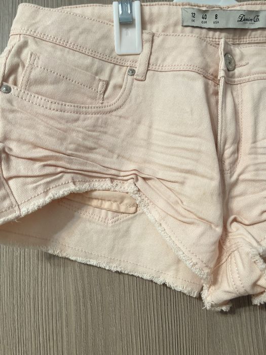 Pantaloni scurti femei din denim marimea 40 roz deschis